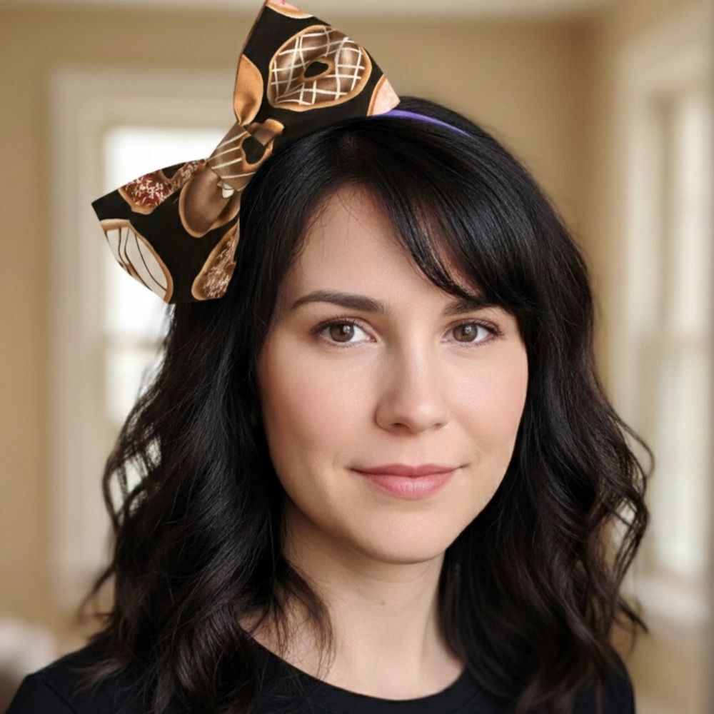 NEW Sweet Treats Donut Print Handmade Fabric Bow Headband